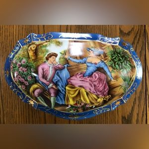 Antique LIMOGES Painted Large Dresser Box Chest Museum Quality  11 Inches